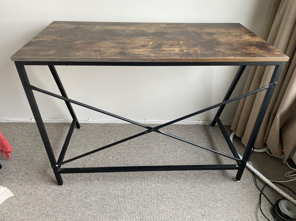 Bureau, computertafel, 100x50 industrieel hoogte verstelbaar, Huis en Inrichting, Ophalen, Spaanplaat of MDF, 100 cm, Bruin