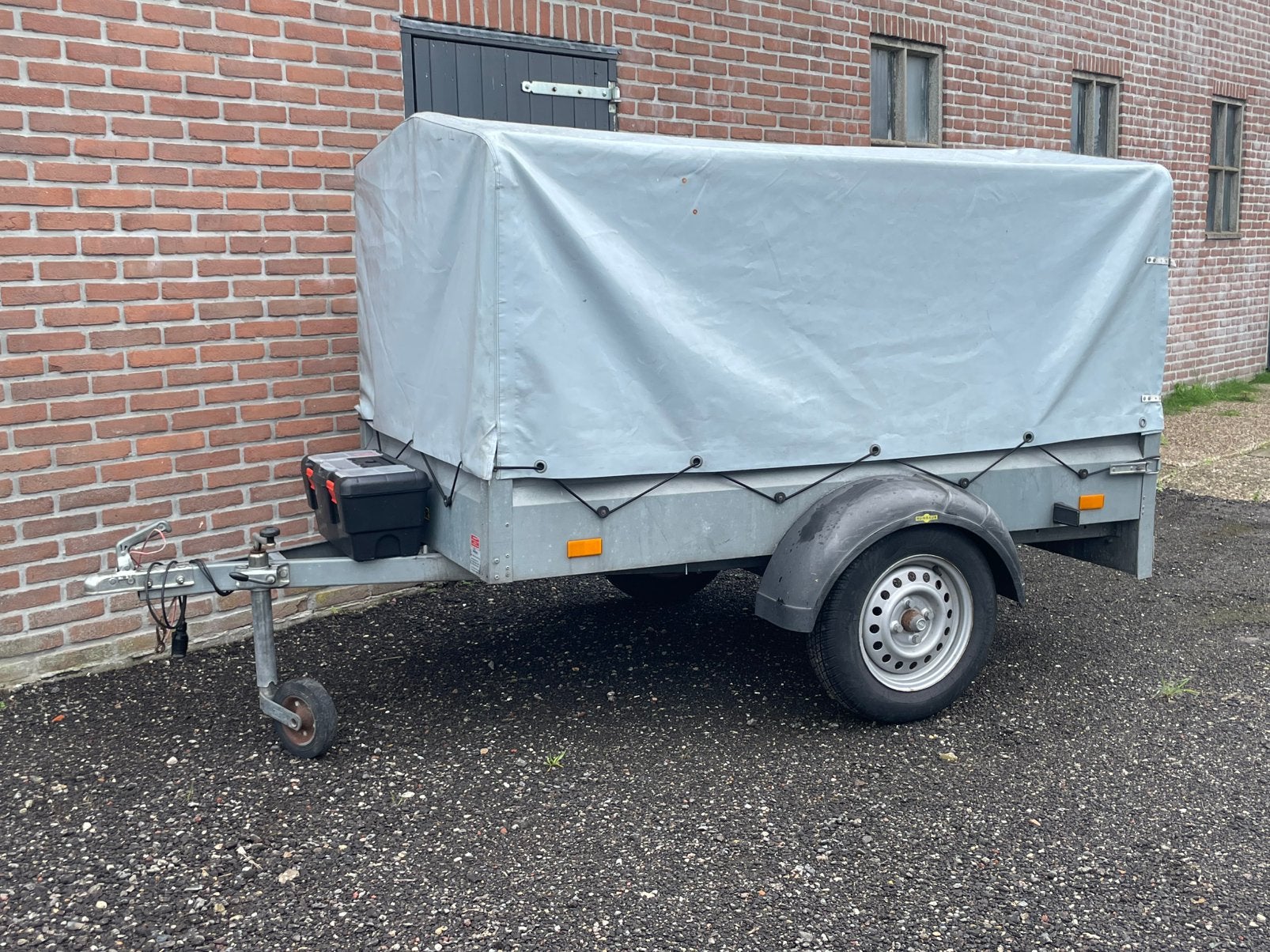 Humbaur enkelasser bakwagen aanhanger met huif, Auto diversen, Ophalen, Gebruikt