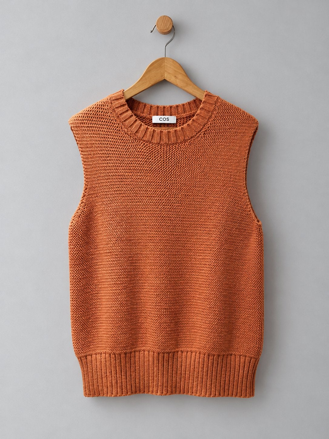 COS knit spencer trui oranje katoen wol M medium 38, Ophalen of Verzenden, Zo goed als nieuw, Maat 38/40 (M), Oranje