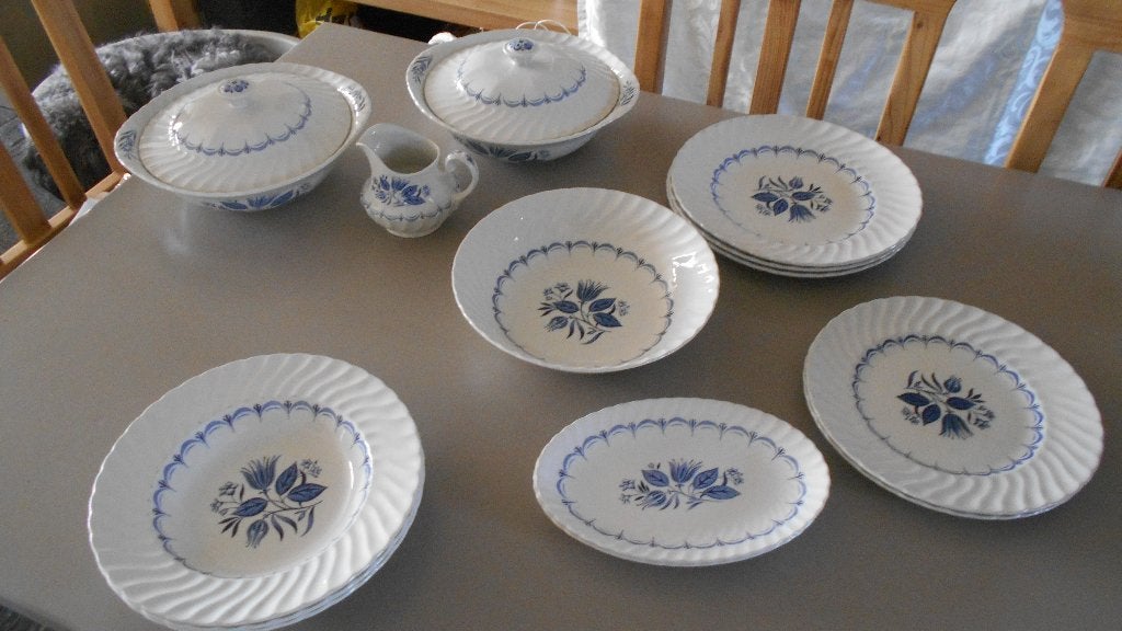 6 schaal melkkan engels servies Ascot Ridgway Staffordshire, Ophalen of Verzenden