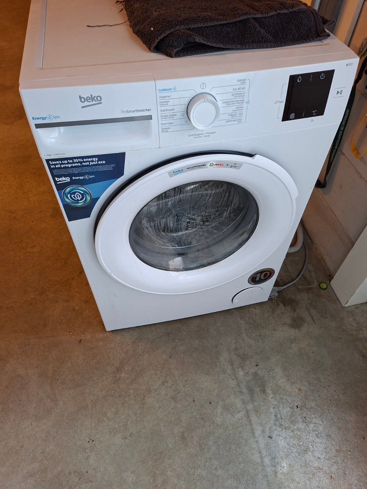 Beko BM3WFU39412CW EnergySpin Wasmachine, Ophalen, Zo goed als nieuw