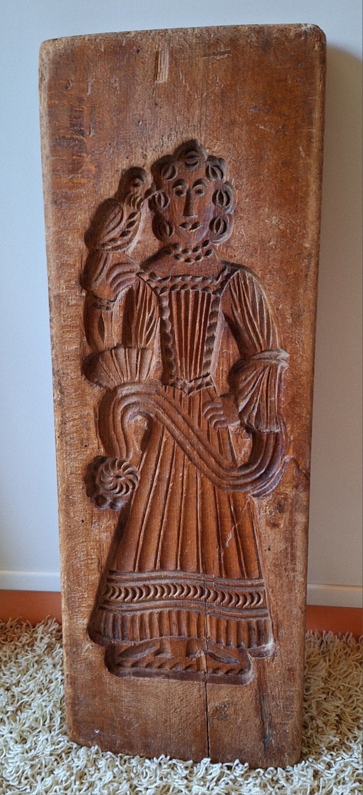 Antieke Houten Speculaasplank - Man en Vrouw, Ophalen of Verzenden