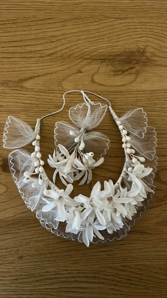 Antieke Franse Bruidskrans en Corsage., Antiek en Kunst, Ophalen of Verzenden