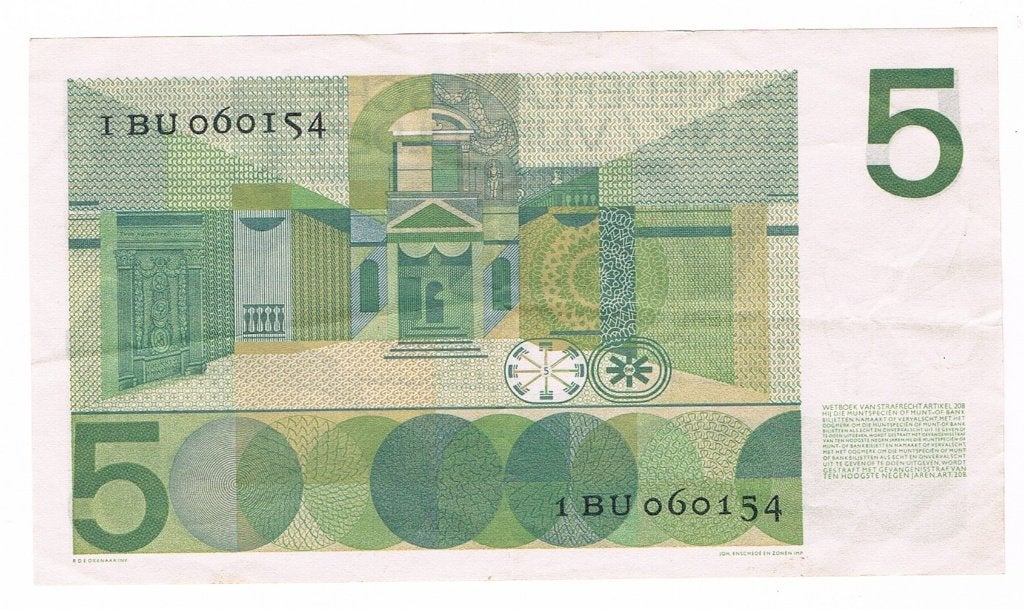 5 gulden 26 april 1966 Vondel I, Postzegels en Munten, Verzenden, 5 gulden, Los biljet