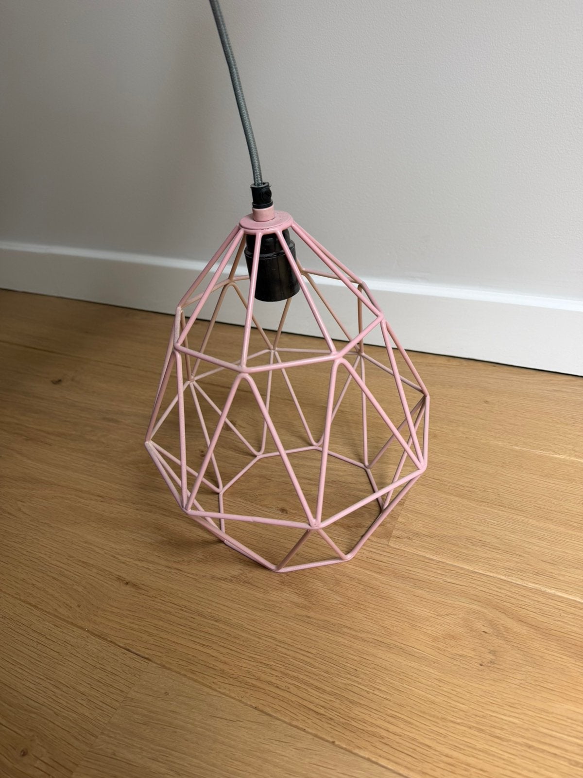 Hanglamp roze, Ophalen, Zo goed als nieuw, Metaal, E27 (groot)