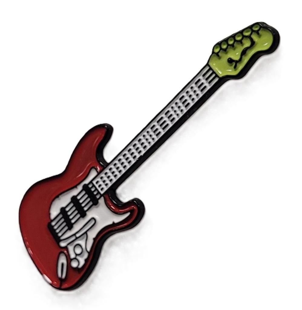 Gitaar guitar rood pin van metaal speldje pins, Info@deconoord.nl, Deco Noord, Nieuw, Ophalen of Verzenden