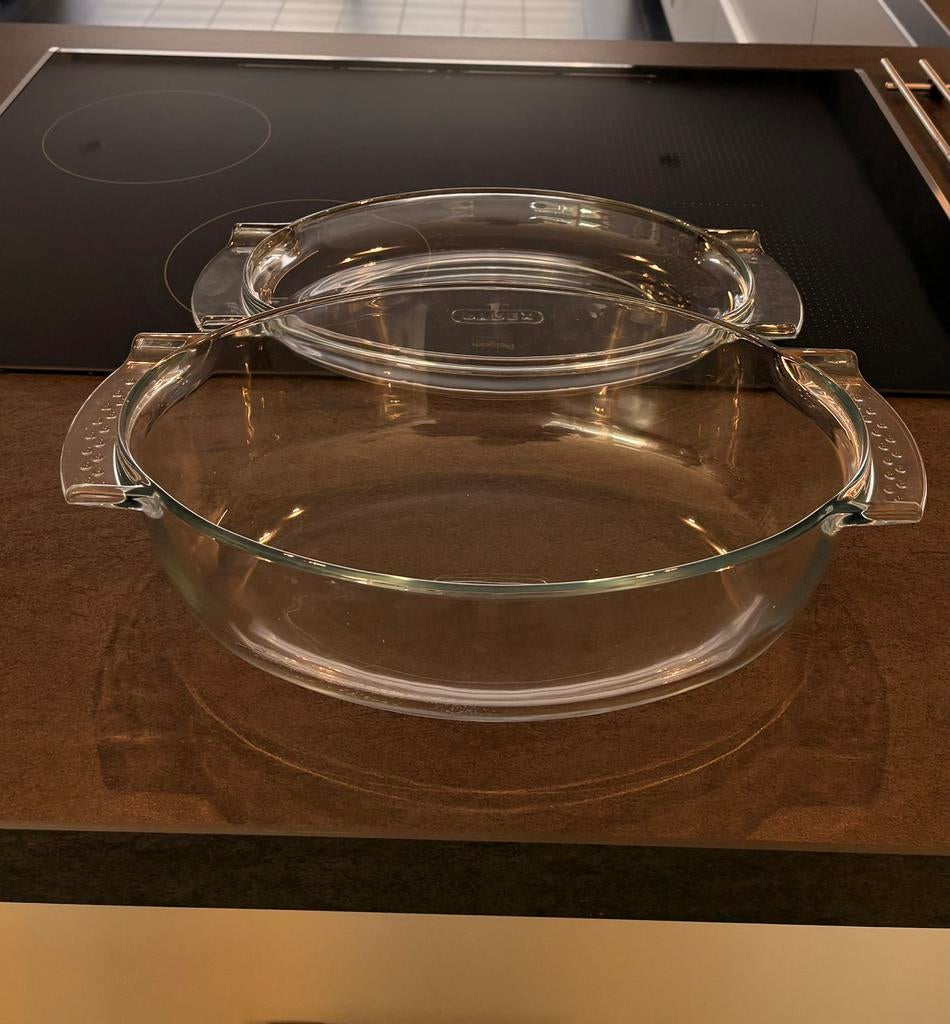 Pyrex glazen ovenschaal met deksel - 33x22x10cm, Ophalen, Overige merken, Glas, Overige typen