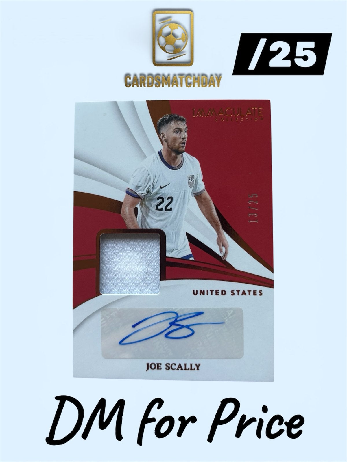 Joe Scally Panini Immaculate Collection Auto Patch /25, Verzamelen, Ophalen of Verzenden, Zo goed als nieuw, Buitenlandse clubs