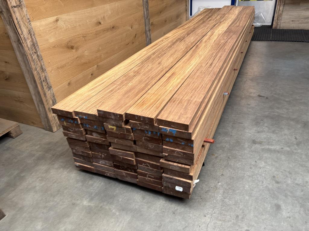 45x180 / 95x95 MM Iroko geschaafde balk gedroogd, irokohout, Tuin en Terras, Palen, Balken en Planken, Nieuw, Hardhout