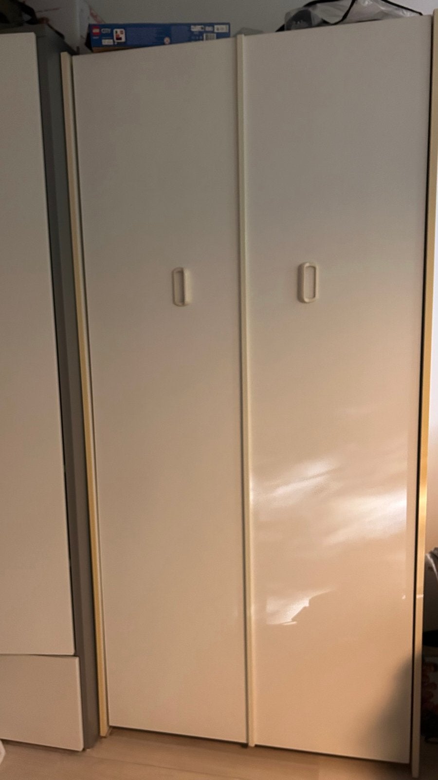 Opklapbed/Wandbed met kastombouw - Wit, Ophalen, Gebruikt, 90 cm, Eenpersoons