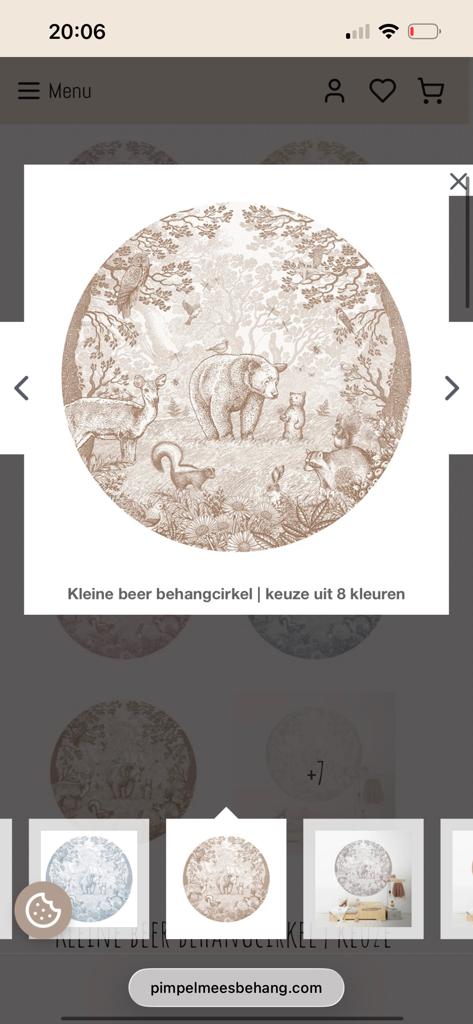 Pimpelmees Behangcirkel - Bruin, 142,5 cm (3 banen), Ophalen of Verzenden, Bruin