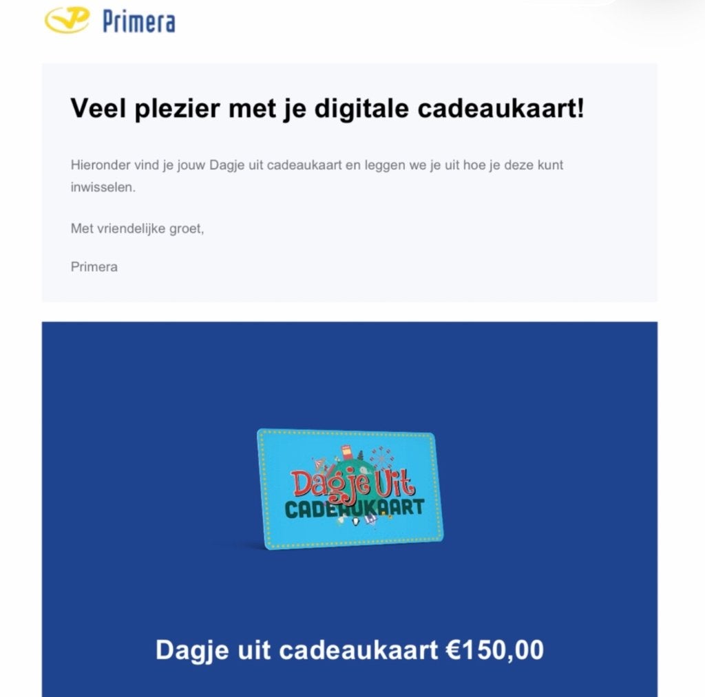 Dagje uit cadeaukaart, Drie personen of meer, Cadeaubon, Overige typen