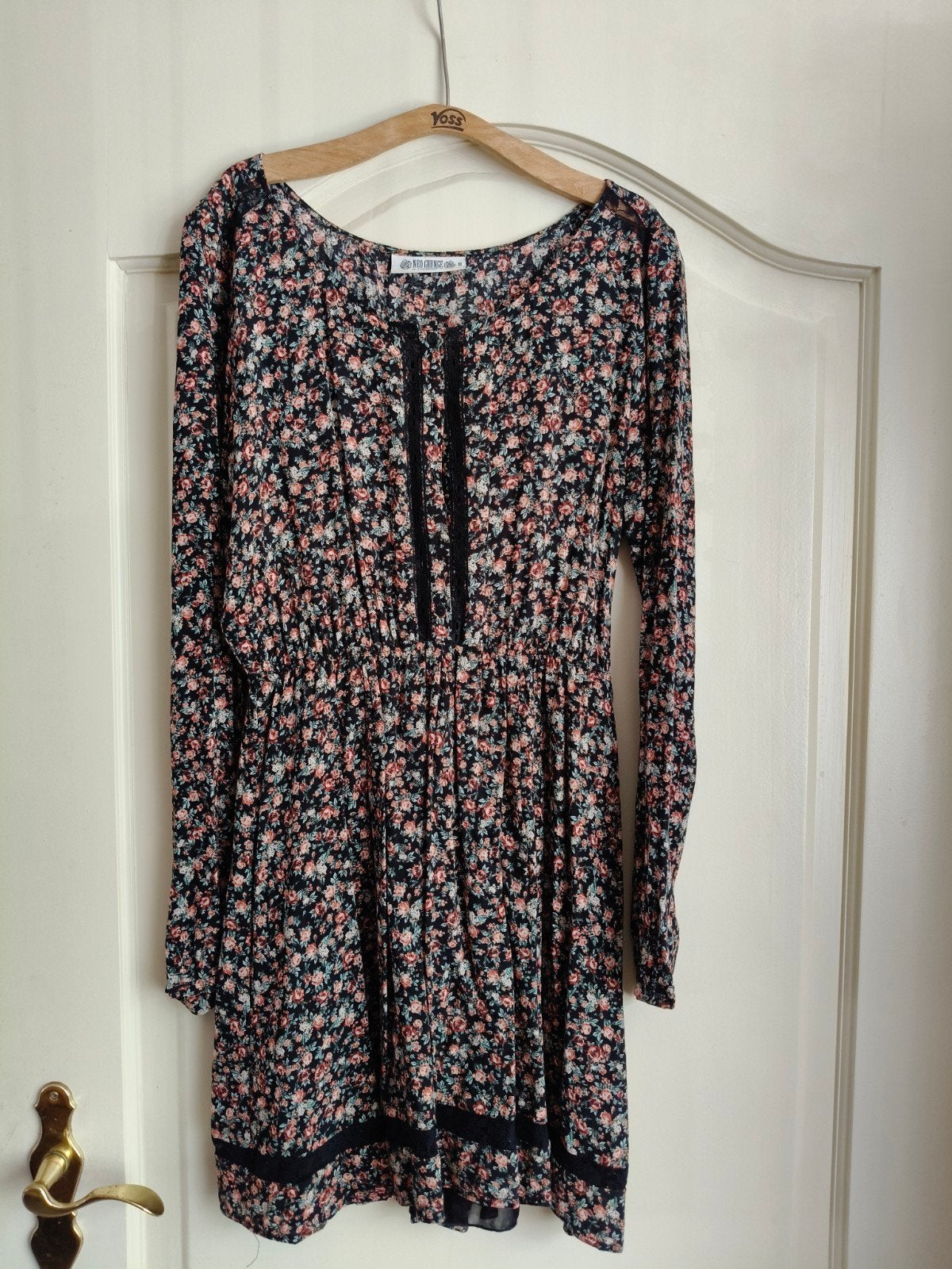 Bloemenjurk Neo Grunge Clockhouse Maat M, Neo Grunge Clockhouse, Zwart, Gedragen, Boven de knie