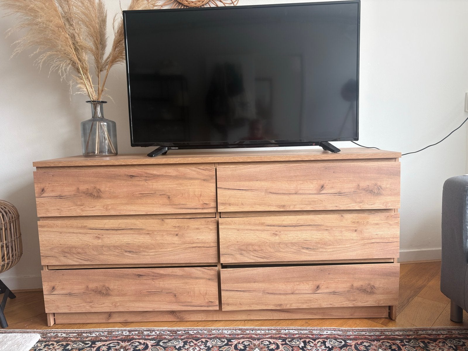 Houten ladekast met 6 laden, Ophalen, 100 tot 150 cm, 5 laden of meer, Zo goed als nieuw