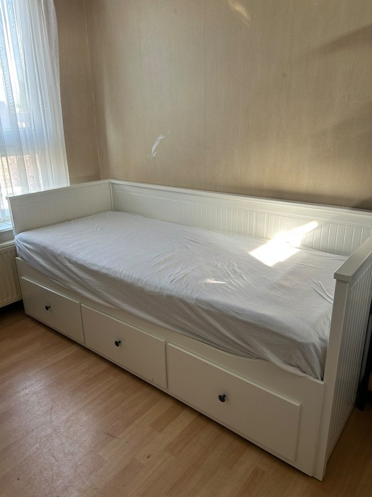 IKEA Hemnes bed + matrassen, uitschuifbaar 2-persoons, Ophalen, Gebruikt, Tweepersoons, 80 cm