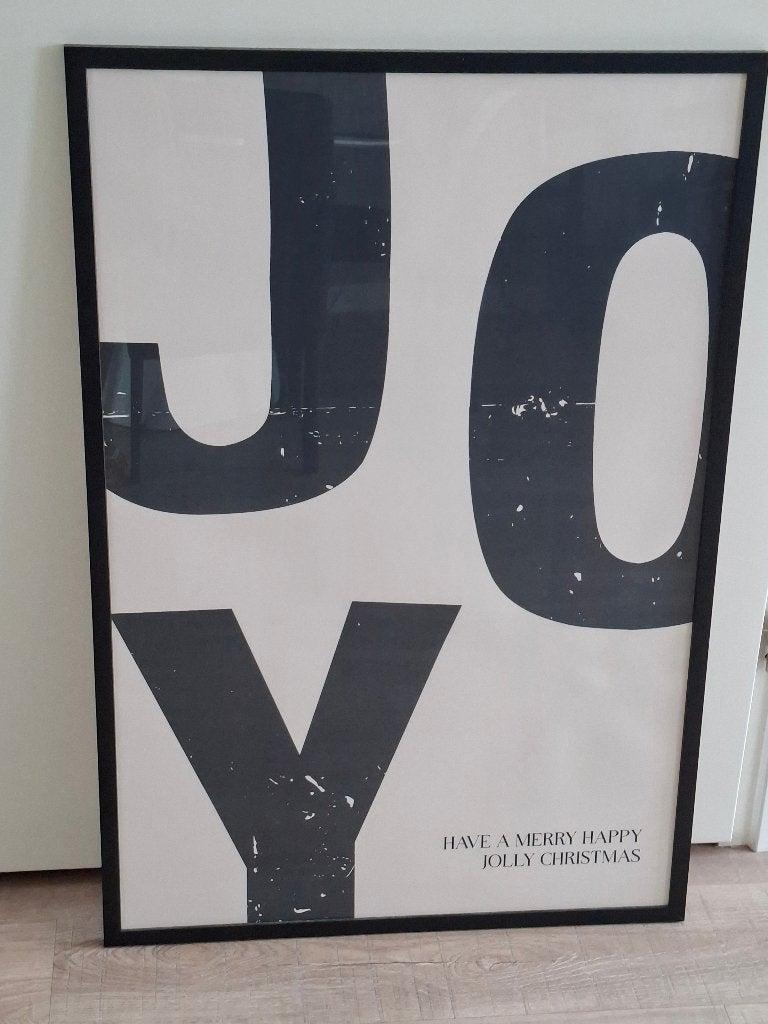 Kerstposter Kerstboom 70x100 / JOY 60x90, Ophalen, Rechthoekig Staand, Deurposter of groter, Zo goed als nieuw