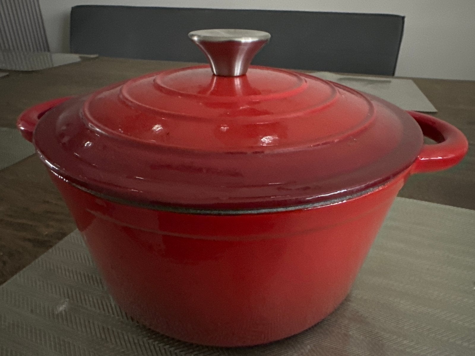 Rode gietijzeren braadpan met deksel, Gebruikt, Met deksel, Ophalen of Verzenden, Overige merken