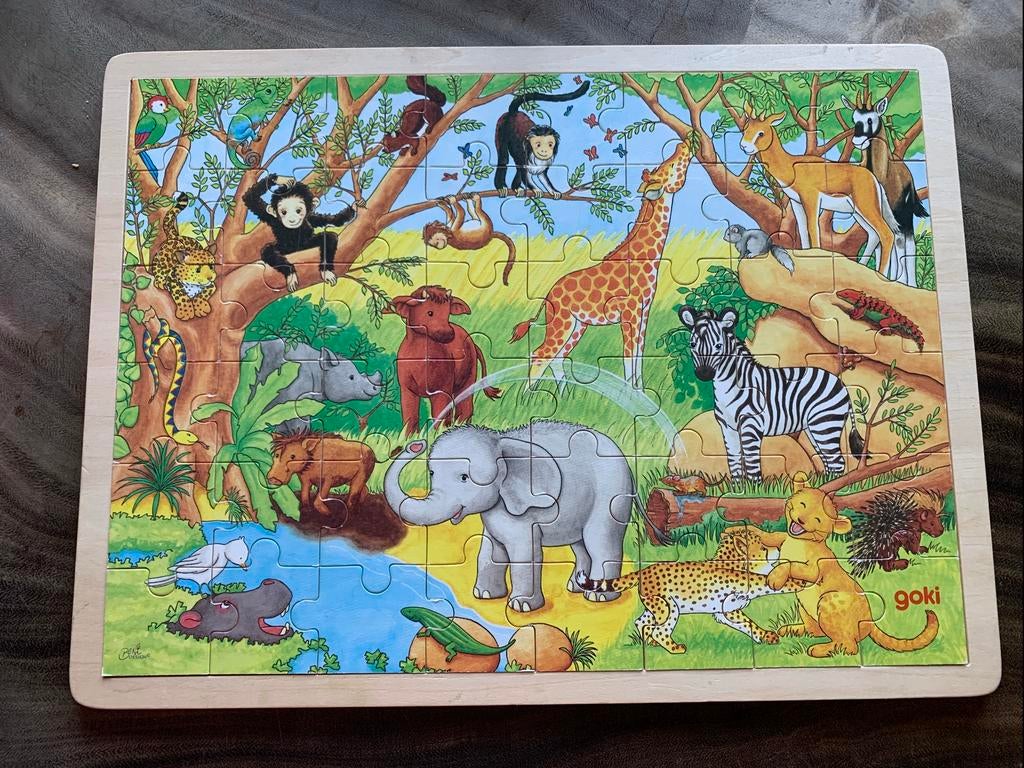 Goki puzzel wilde dieren (48 stukjes), Ophalen, 10 tot 50 stukjes, Zo goed als nieuw