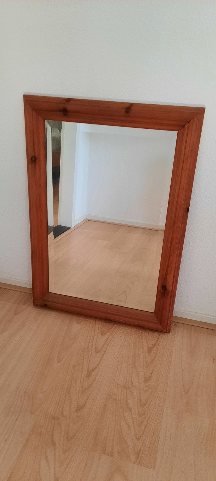Houten spiegel met brede lijst, Ophalen, Rechthoekig, Minder dan 50 cm, Minder dan 100 cm