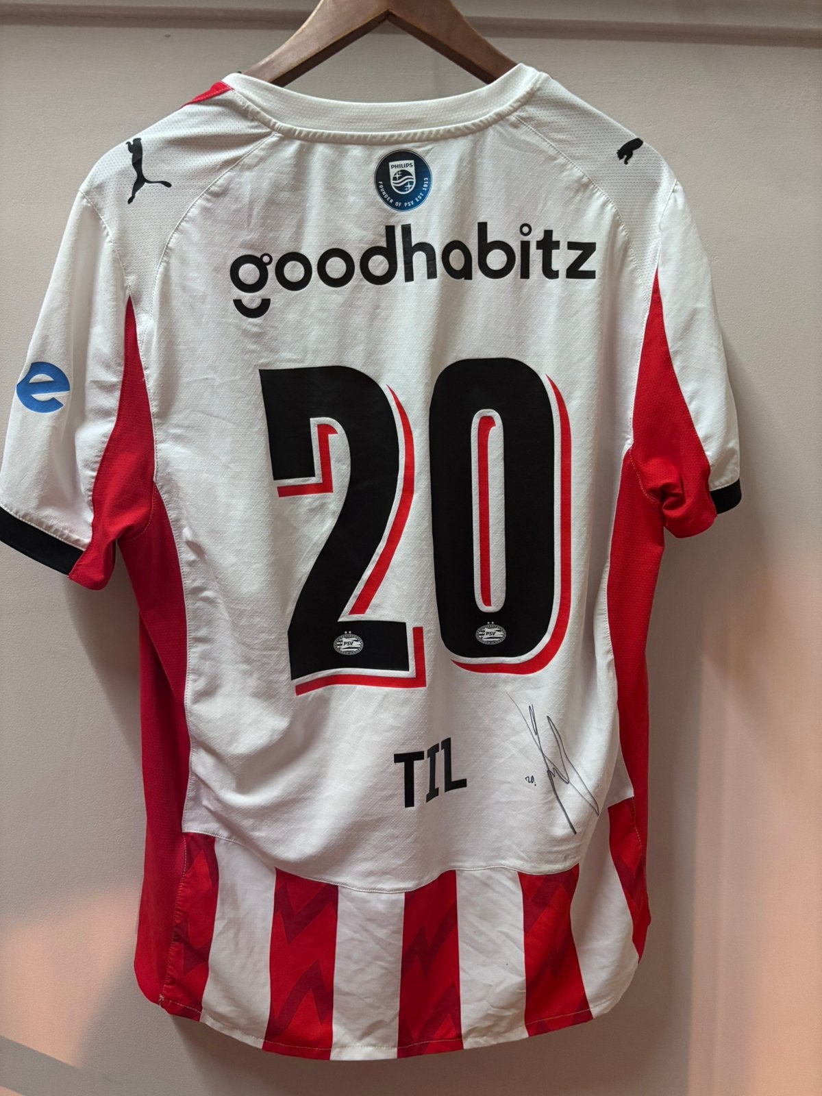MatchWornShirt Guus Til / 17 mei 2026, Verzamelen, Sportartikelen en Voetbal, Ophalen, Zo goed als nieuw, PSV, Shirt