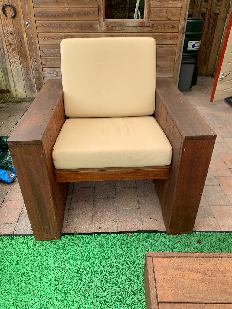 Tuinset, Tuin en Terras, Ophalen, Gebruikt, 6 zitplaatsen, Steigerhout