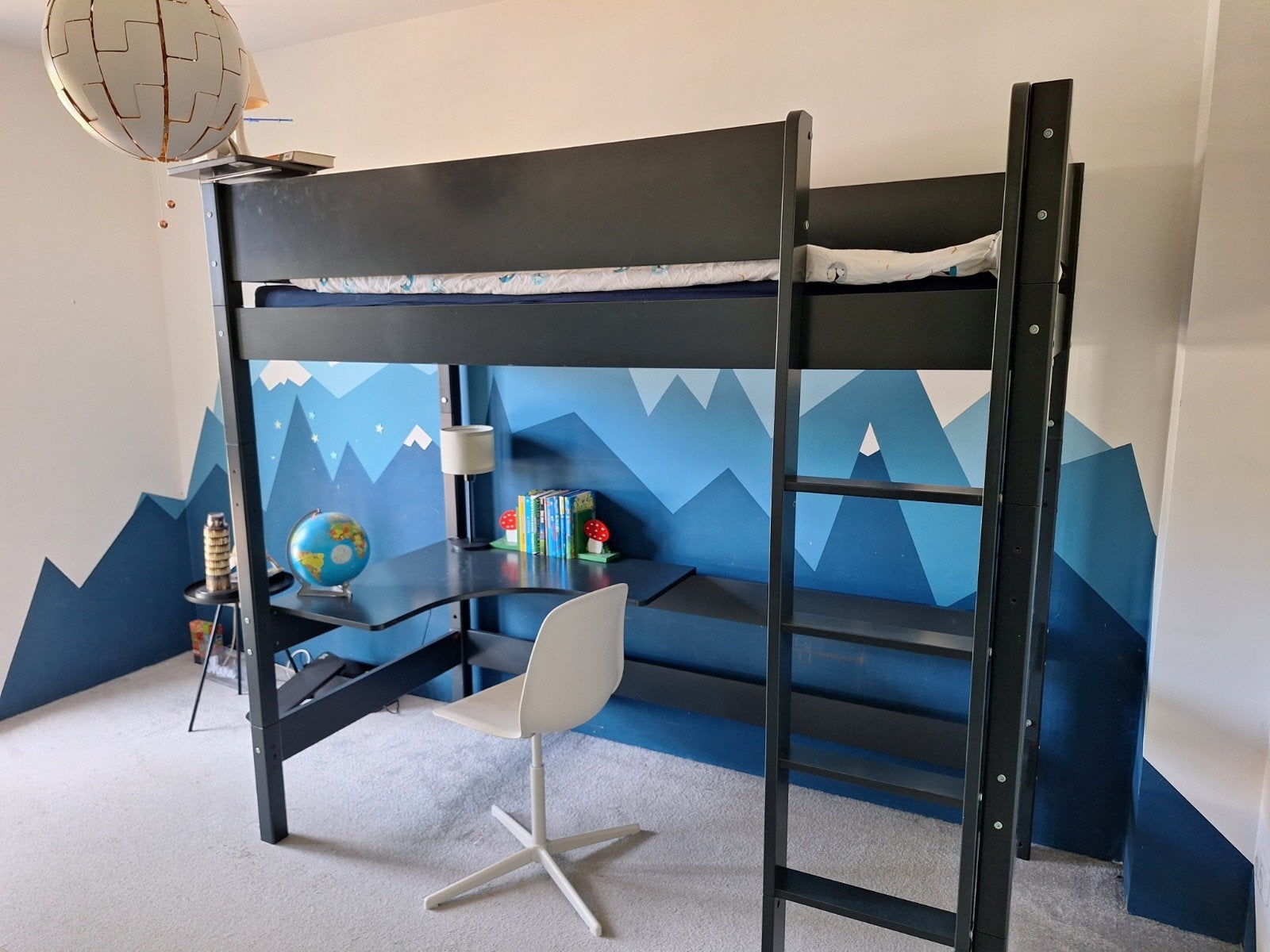 Manis-H Hoogslaper Antraciet 90x200cm - Massief Beukenhout, Ophalen, Gebruikt, Eenpersoons, 210 cm