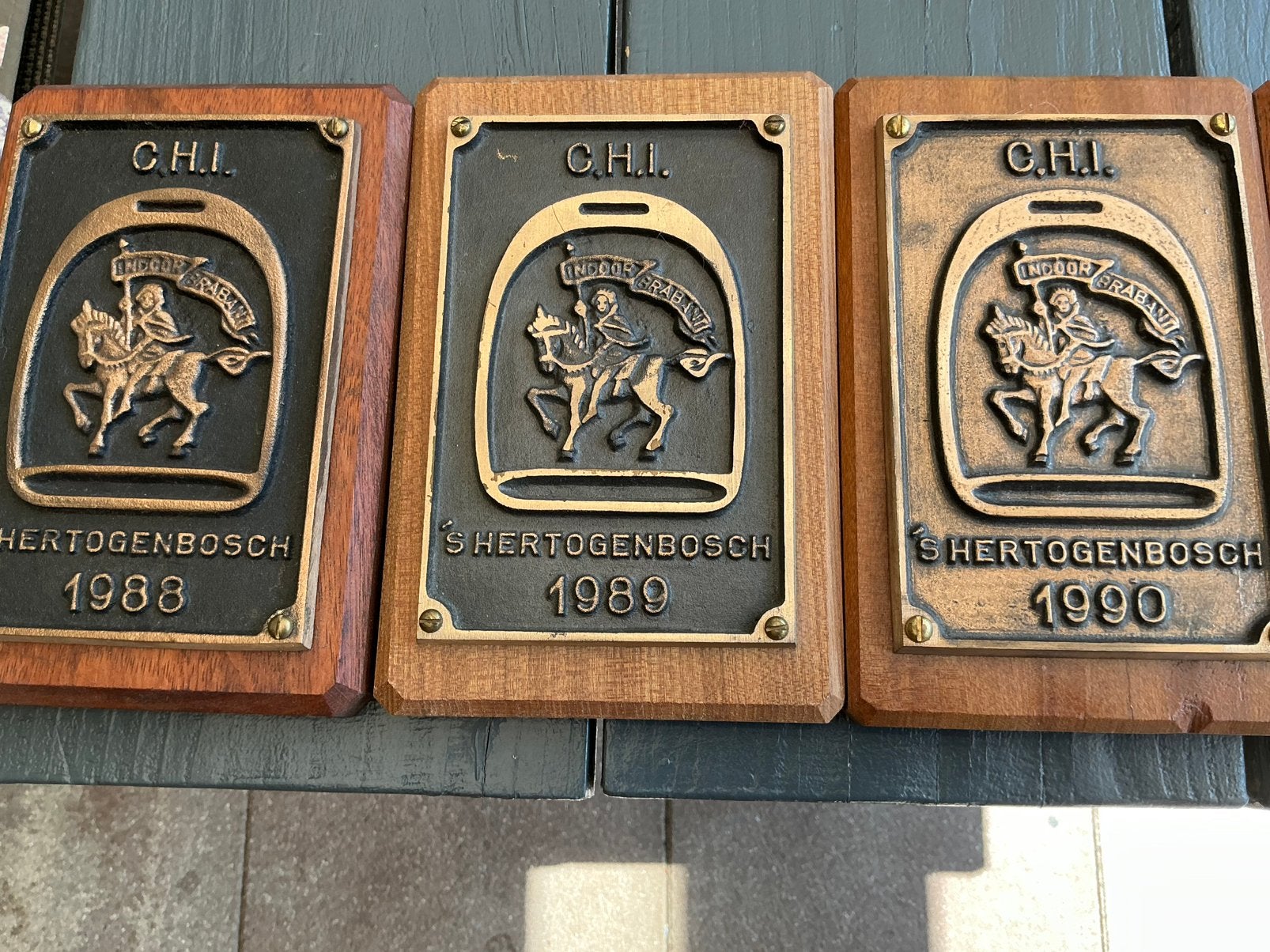 Set van 6 vintage stalplaten C.H.I. ‘S- Hertogenbosch., Ophalen of Verzenden, Zo goed als nieuw