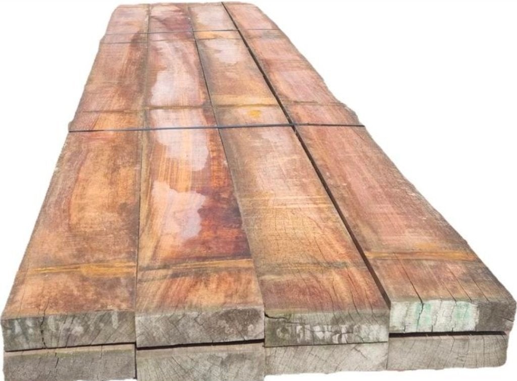 8 Hardhouten balken 7.0x25.0 cm / 4.50 m lang - nr: HB10, Ophalen, Nieuw, Hardhout, 250 cm of meer