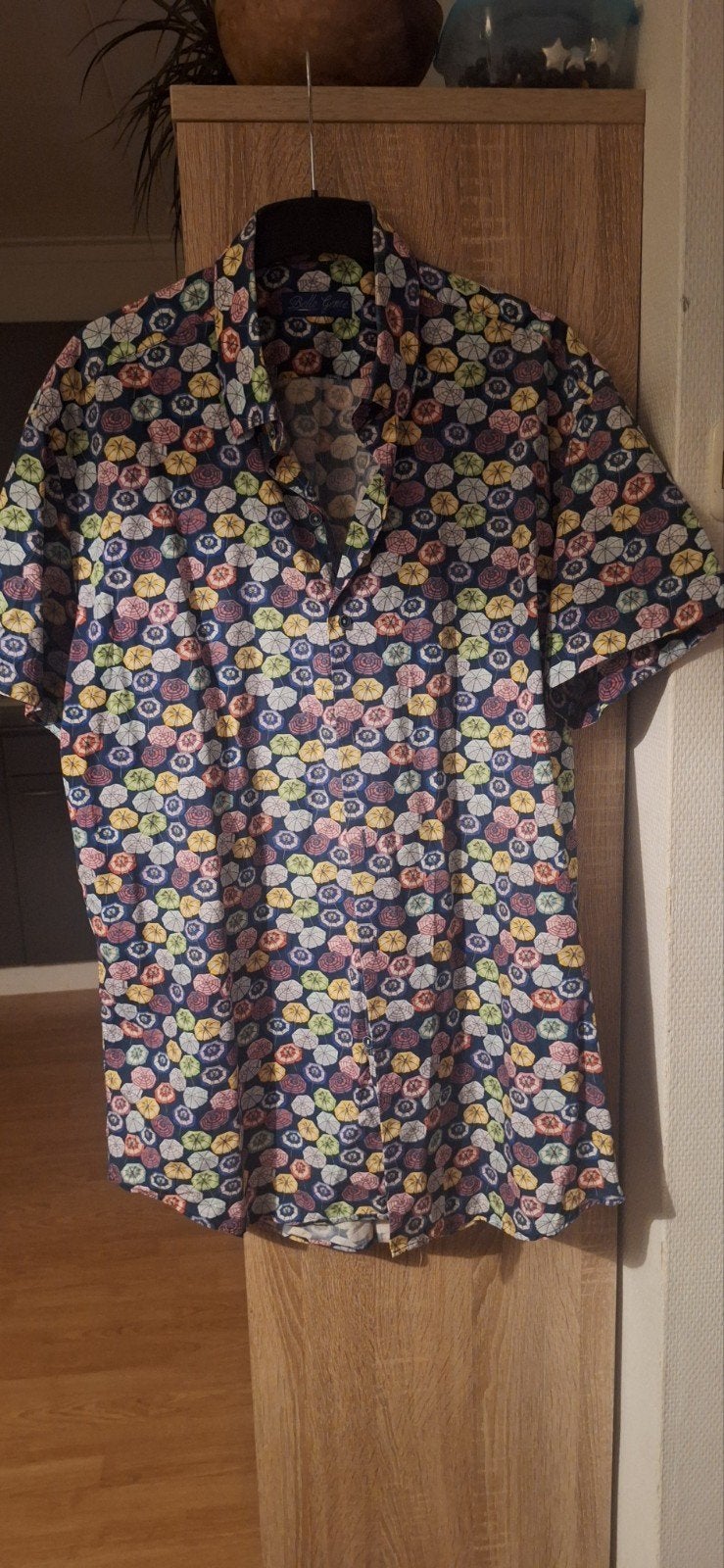 overhemd met parapluprint - Maat L, Kleding | Heren, Ophalen of Verzenden, Zo goed als nieuw, Meerkleurig, Onbekend