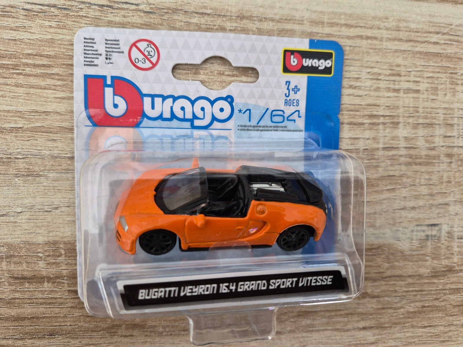 Bugatti Veyron 16.4 Grand Sport Vitesse 1:64 (Bburago), Ophalen of Verzenden, Nieuw, Auto