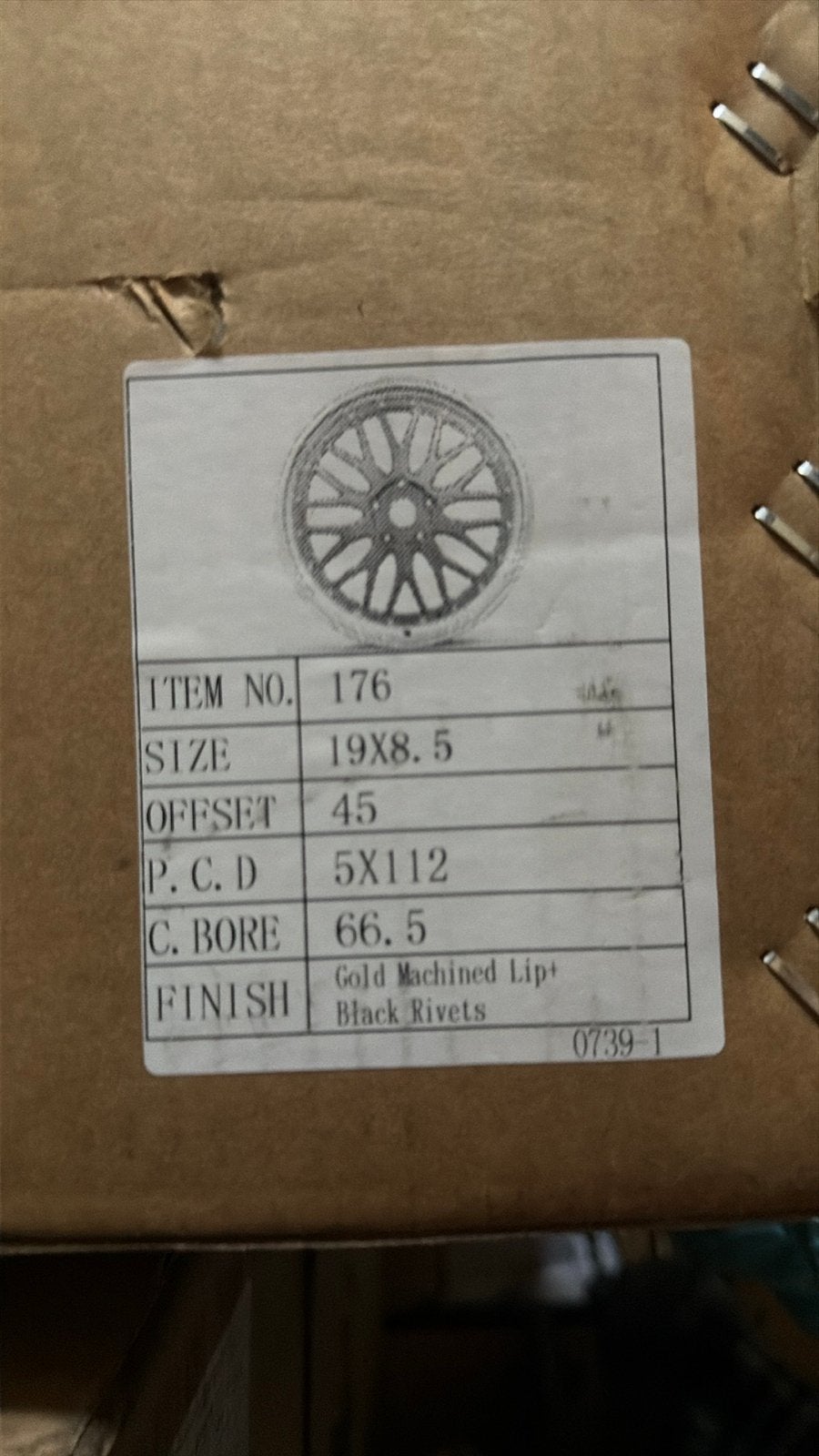 Nieuwe 19 inch Velgen 5x112 - Goud met zwarte Klinknagels, Auto-onderdelen, Banden en Velgen, 19 inch, Velg(en), Nieuw, Ophalen of Verzenden