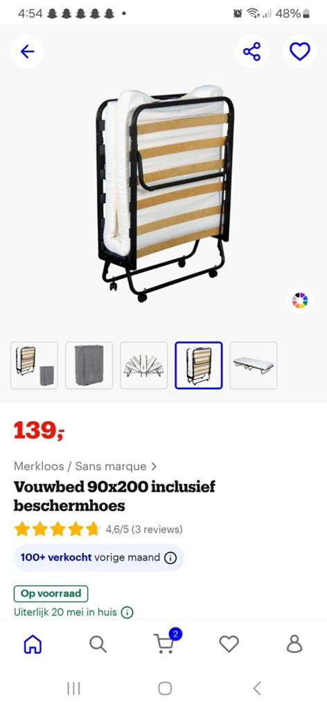 logeerbed, Huis en Inrichting, Ophalen of Verzenden, Zo goed als nieuw, Eenpersoons