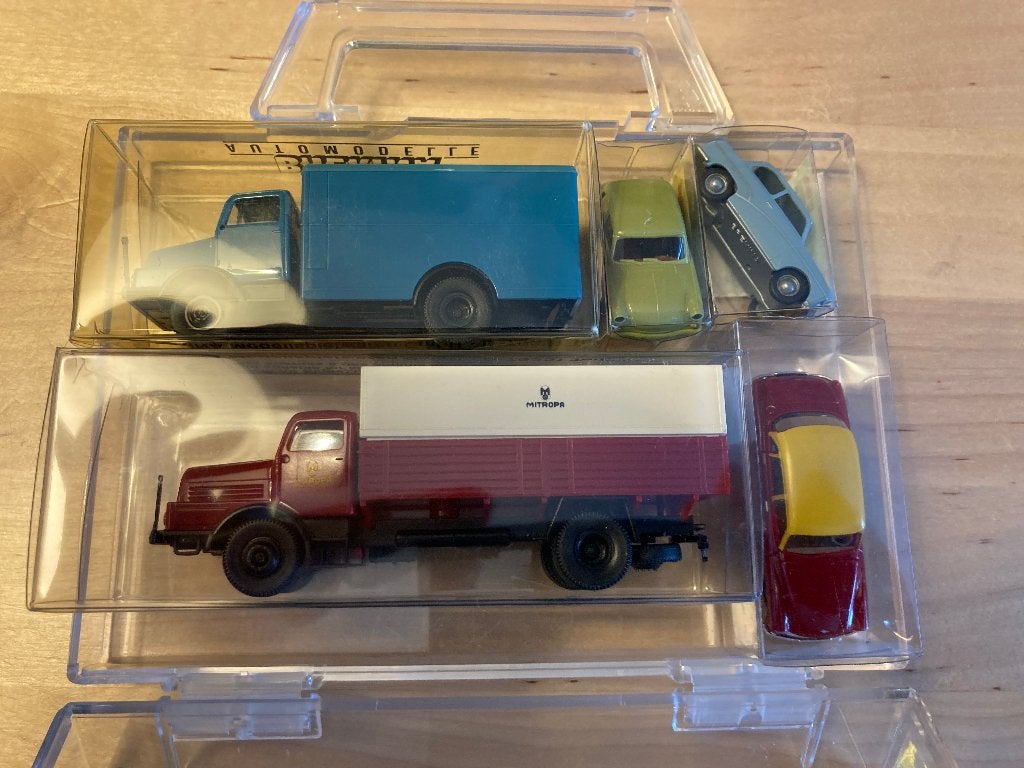 set van 10 verpakkingen HO wagens/vrachtwagens, Overige merken, Gebruikt, Gelijkstroom, Overige typen