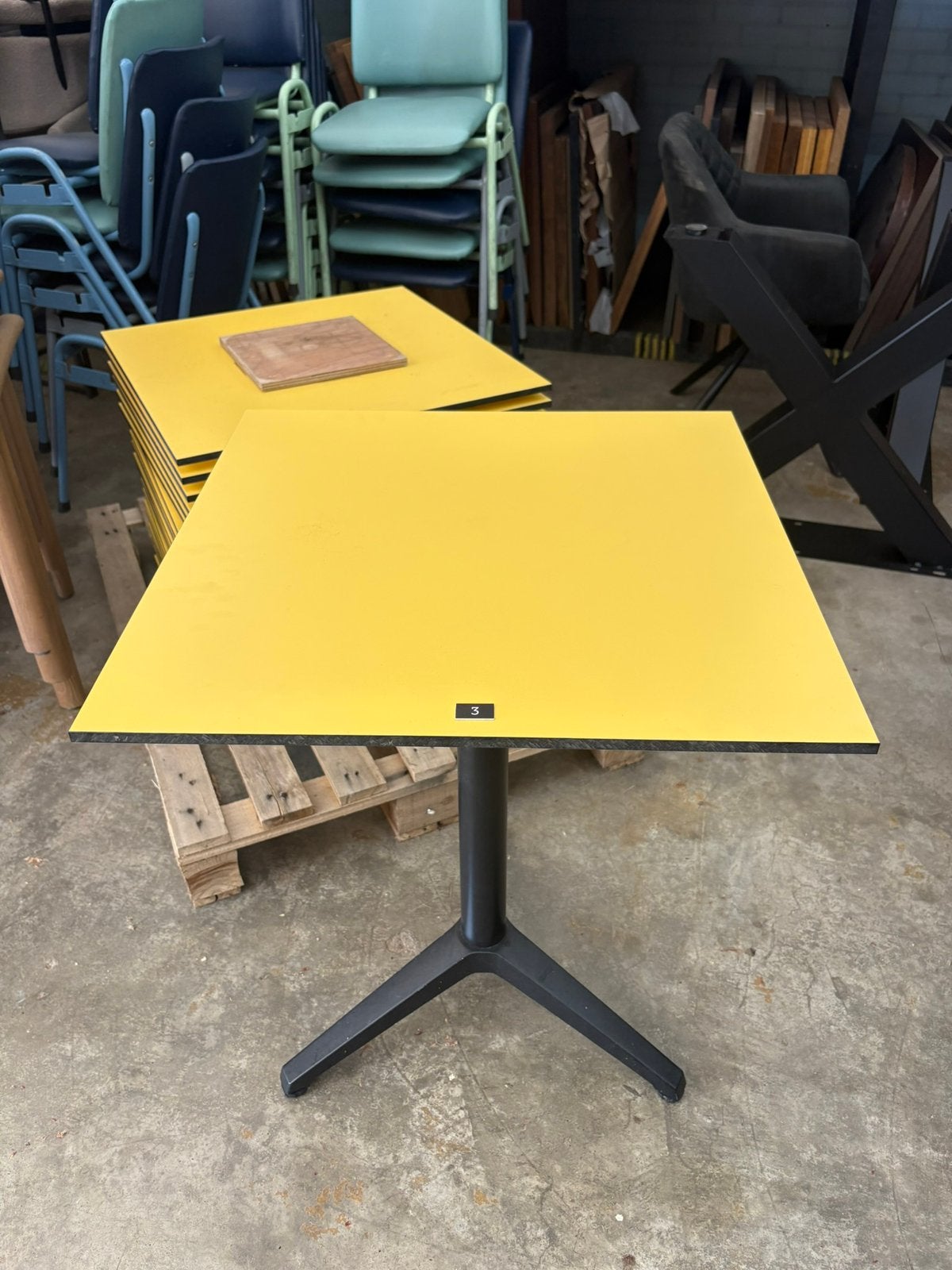 20x Terrastafel inklapbaar horeca 60x60 cm - nieuw onderstel, Ophalen of Verzenden, Gebruikt, Vierkant, Metaal