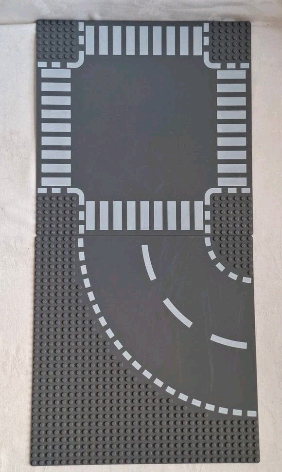 Lego Wegenplaten wegplaat plaat kruising en bocht ( nr 7280), Ophalen of Verzenden, Zo goed als nieuw, Lego