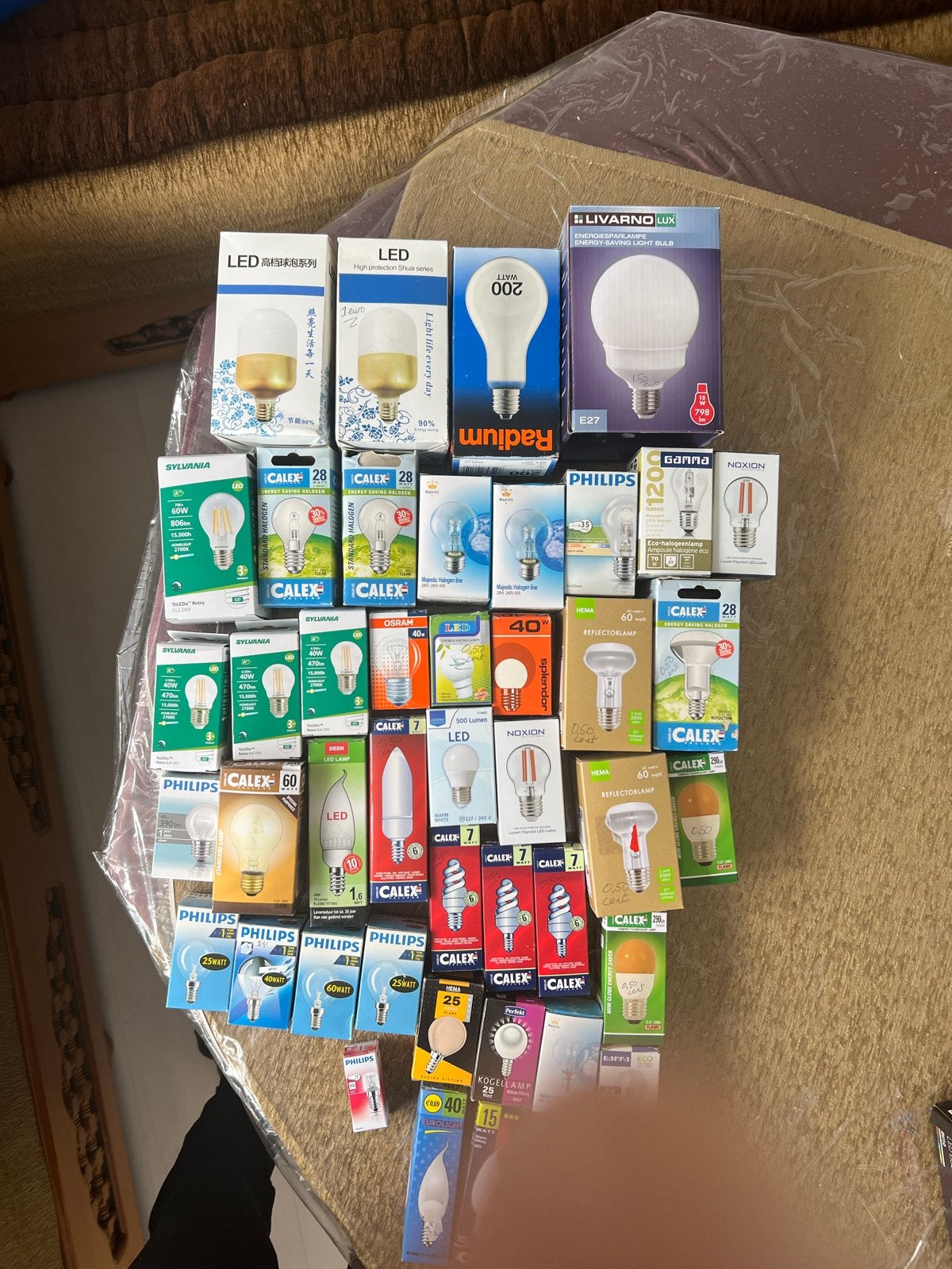 Grote partij diverse lampen en LED-verlichting, Wit, Philips, Nieuw, Glas