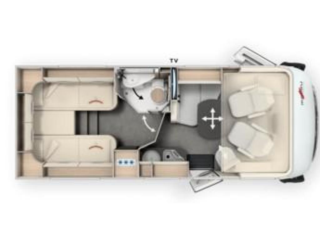 Malibu I 441 LE Lengtebedden, Caravans en Kamperen, Campers, Integraal, Fiat, Tot en met 2, L-zit