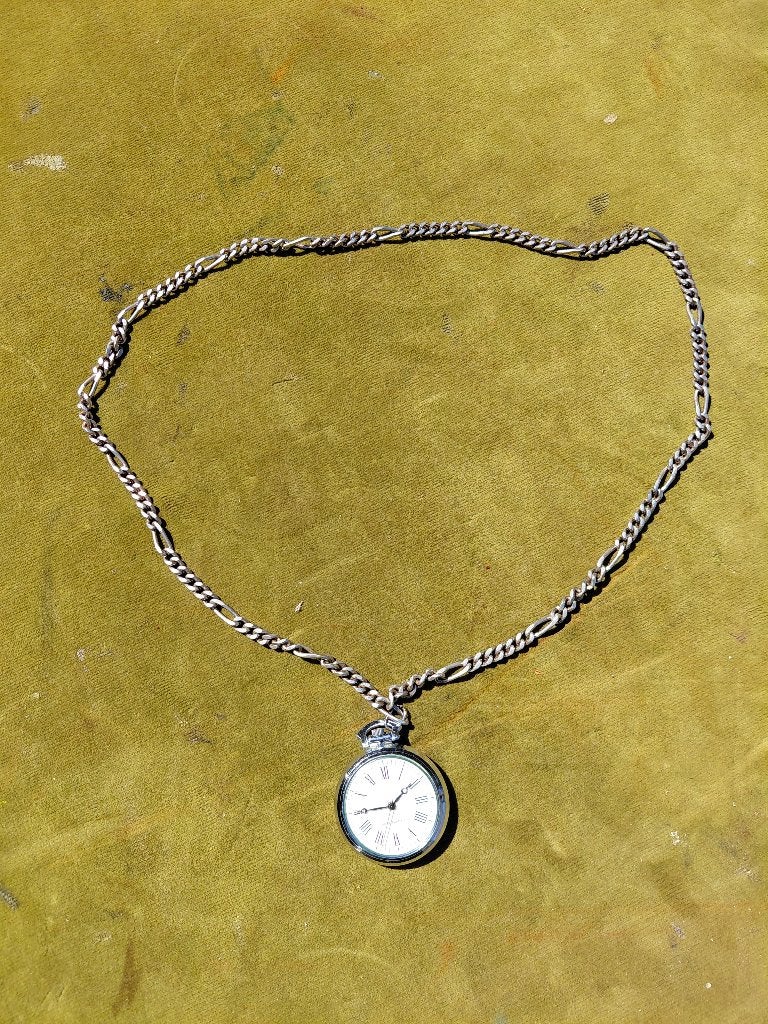 Mechanisch zakhorloge aan halsketting., Verzenden