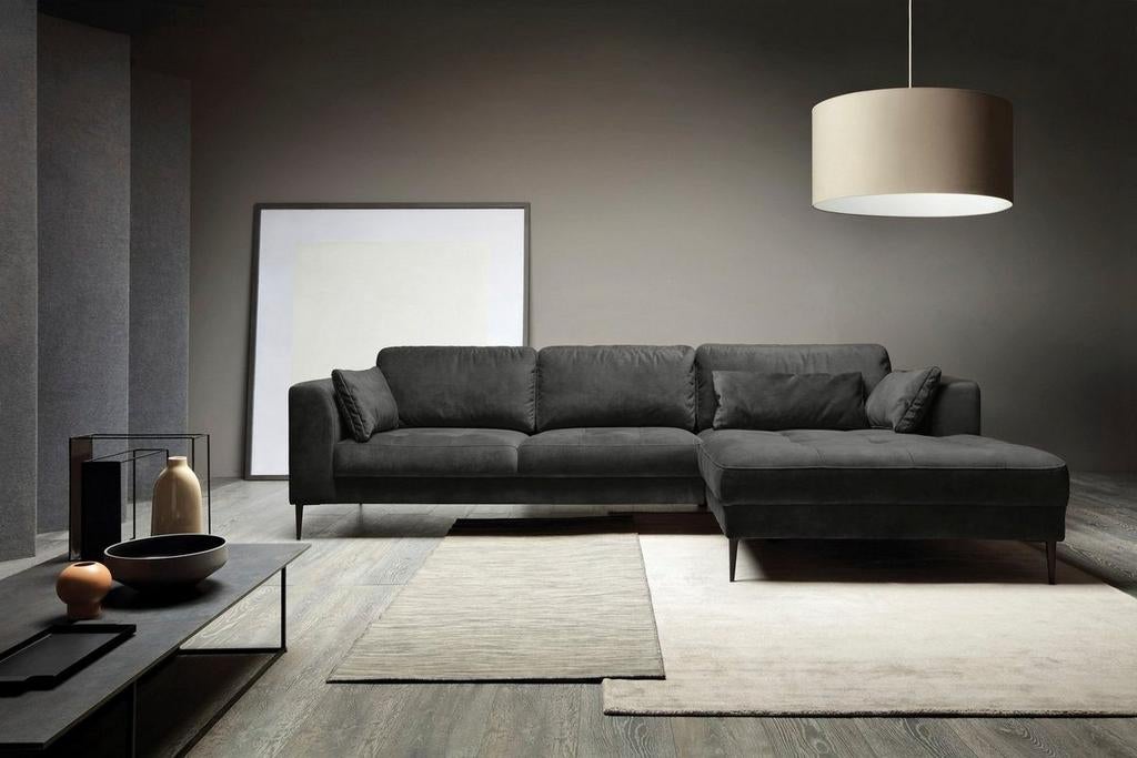 Nieuwe moderne hoekbank grijs antraciet loungebank, Huis en Inrichting, 250 tot 300 cm, Kuster style hoekbank, Hoekbank, Nieuw