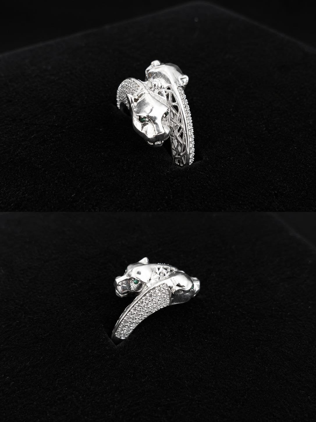 Cartier Panthère Ring, Sieraden, Tassen en Uiterlijk, Ringen, Nieuw, Dame of Heer, 18 tot 19, Zilver, Zilver, Met edelsteen, Met kristal