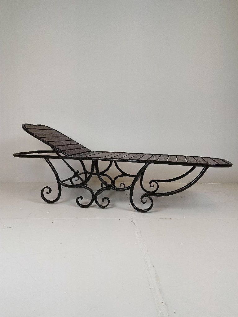 Prachtig Antieke Smeedijzeren Tuin LigBed (italiaans), Ophalen of Verzenden