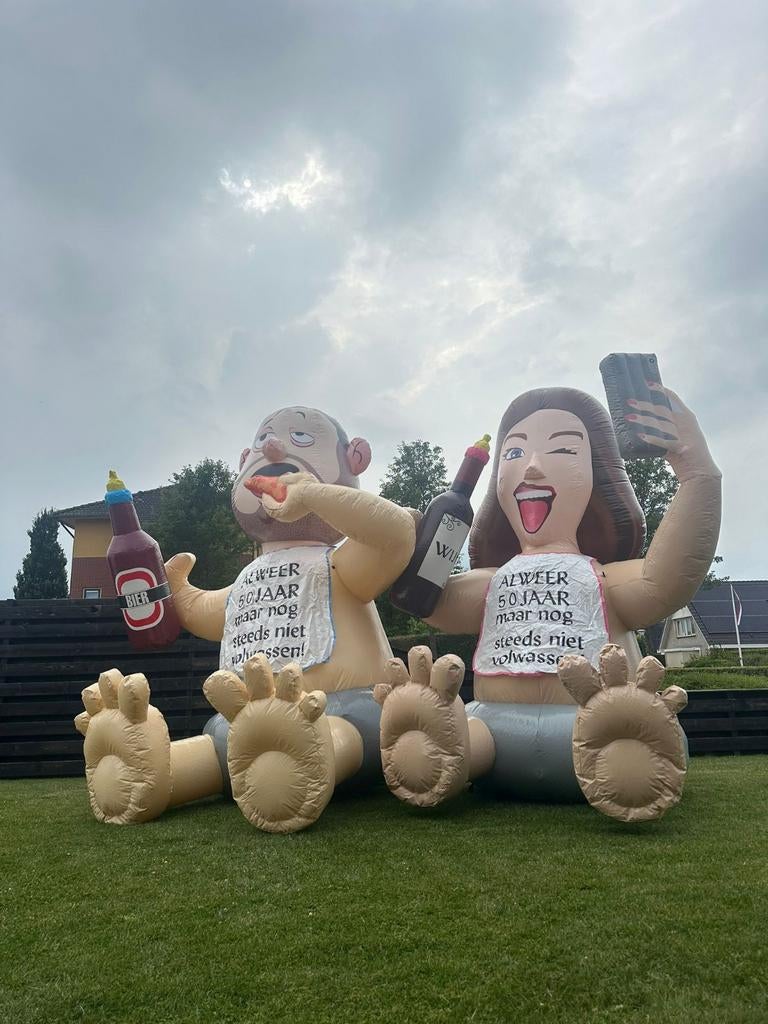 Leeftijd poppen abraham of Sarah pop met leeftijds borden, Ophalen of Verzenden, Zo goed als nieuw, Abraham of Sarah