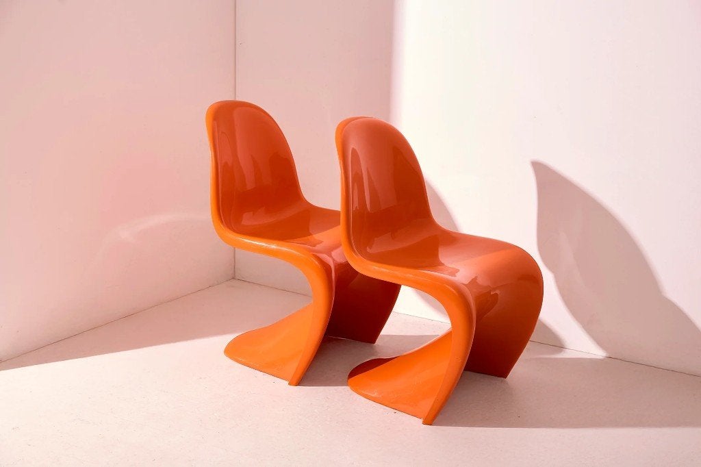 Verner Panton voor Herman Miller - Set van twee- Oranje, Ophalen, Kunststof, Twee, Overige kleuren