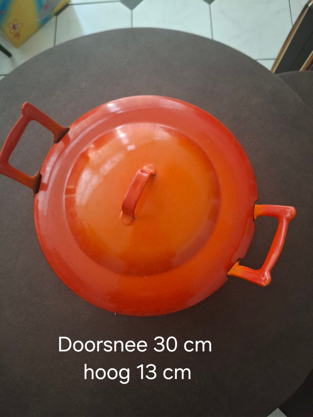 Mooie zware gietijzeren bakpan, z.g.a.n., Ophalen, Zo goed als nieuw, Gietijzer, Braadpan