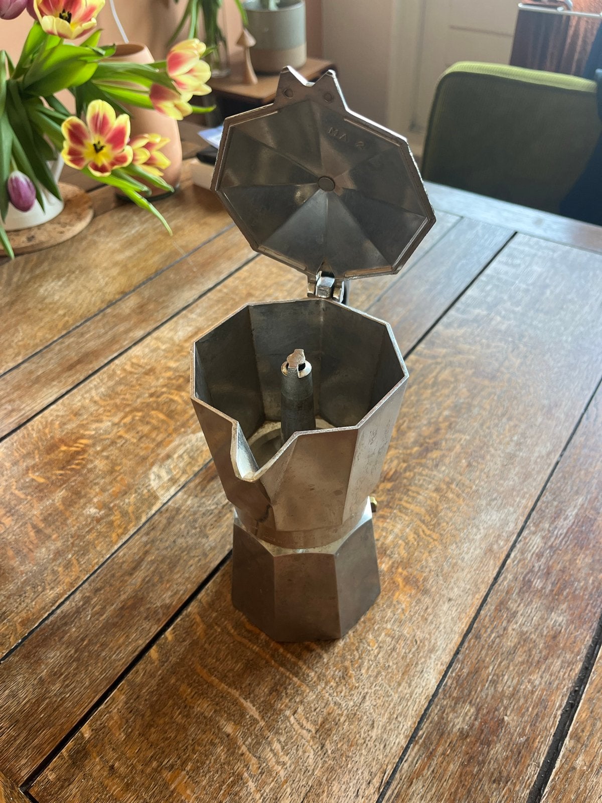 Vintage Junior Express percolator - Made in Italy, Gebruikt, Espresso apparaat, Gemalen koffie, Ophalen of Verzenden
