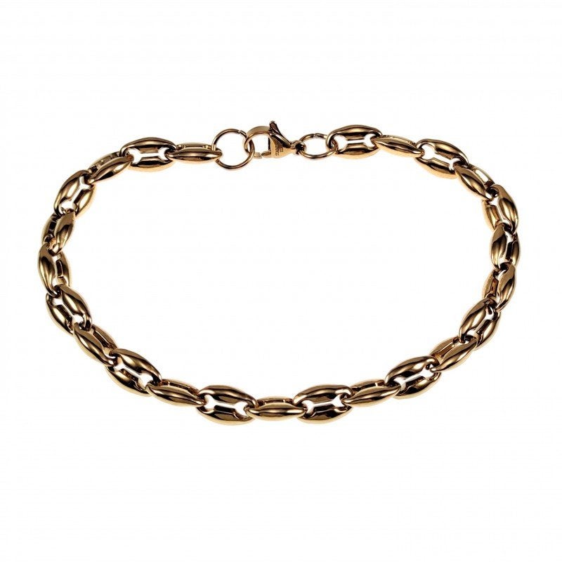 21cm6mm Koffieboon Armband Unisex Verguld RVS Schakelarmband, Sieraden, Tassen en Uiterlijk, Armbanden, Staal, Birgitta-Gracht 33, 6465 EL Kerkrade, Nederland