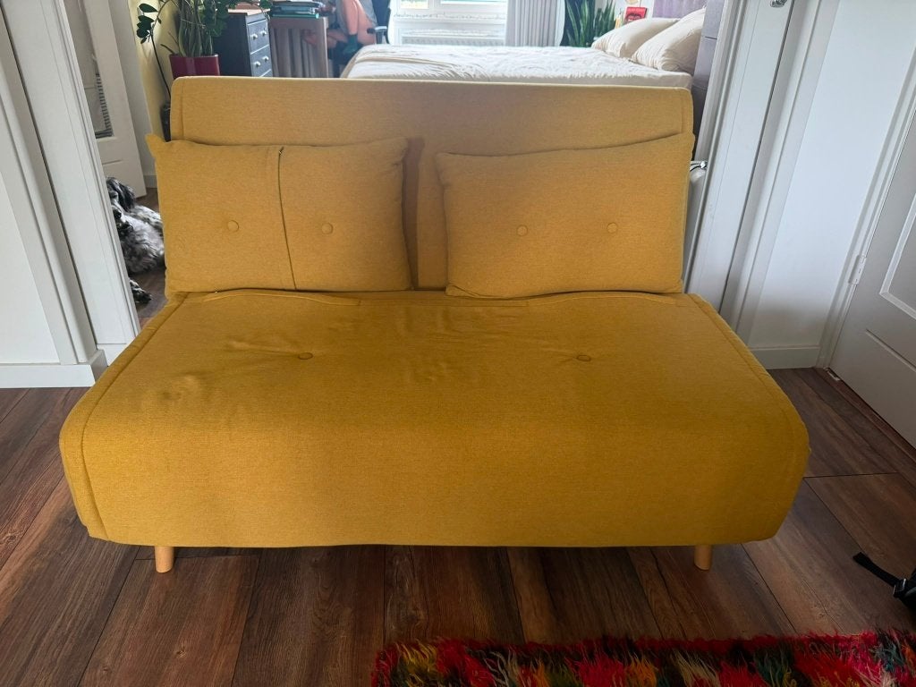 Yellow sofa from Made, Ophalen, Zo goed als nieuw, Tweepersoons