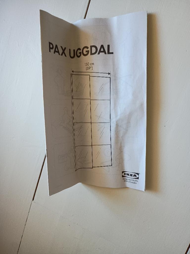 IKEA kledingkast Pax Uggdal met schuifdeuren, Overige materialen, 100 tot 150 cm, Zo goed als nieuw, Tijdloos
