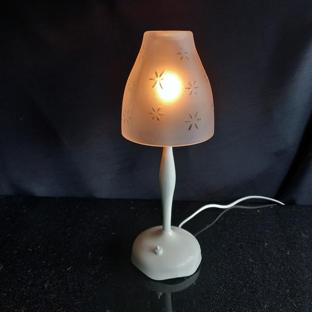 Vintage IKEA Aftonstund tafellamp uit de jaren '90, Ophalen of Verzenden, Gebruikt, Glas, Minder dan 50 cm