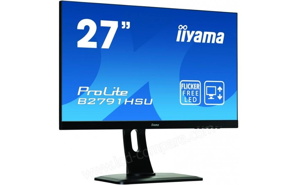 27" IIyama Prolite B2791HSU-B1-Displaypoort-HDMI-VGA-1MS, Iiyama, Refurbished, Full HD, Ophalen of Verzenden